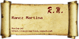 Rancz Martina névjegykártya